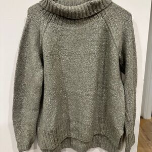 Women's Gray Turtleneck Knit Sweater